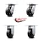 Service Caster 5 Inch Rubber on Steel Caster Set with Roller Bearings 2 Swivel 2 Rigid SCC SCC-35S520-RSR-2-R-2 - alternate 5